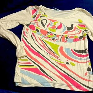 PUCCI PATTERNED LONG SLEEVE TOP